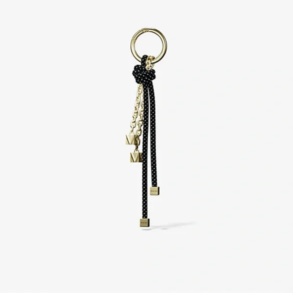 New MICHAEL KORS Gold & Black Cord Bag Charm (CHARM ONLY - bag not included) - Picture 11 of 12